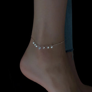 925 Sterling Silver Diamond Foot Chain Wedding Ankle Jewelry