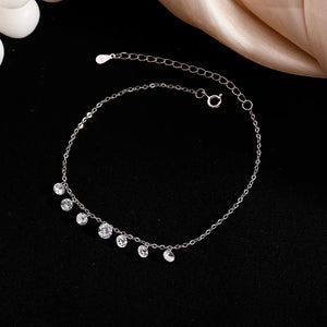 925 Sterling Silver Diamond Foot Chain Wedding Ankle Jewelry