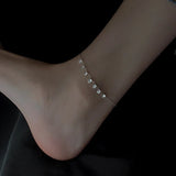 925 Sterling Silver Diamond Foot Chain Wedding Ankle Jewelry