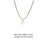 A-Z Initials Charm Pendant Necklace Men Stainless Steel Chain Necklace Gift