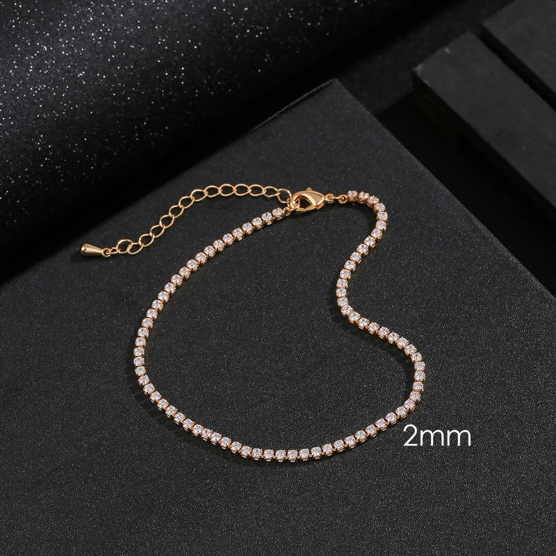 Zircon Ankle Bracelet Anklet Women Gift Foot Chain 3 Sizes