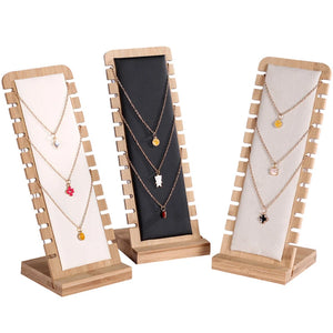 Bamboo Jewelry Display Stand Necklace Holder Pendant Organize