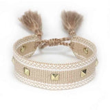 Braided Friendship Charm Bracelet Vintage Hand Embroidered Wedding Jewelry