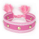 Braided Friendship Charm Bracelet Vintage Hand Embroidered Wedding Jewelry