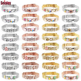 Stainless Steel Mesh Belt Bracelet Animal Unicorn Crystal Bead Bangle