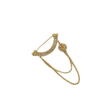 Cold Wind Titanium Steel Stone Women's Brooch Pin Tassel Corsage