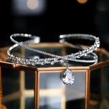 Crystal Headbands Wedding Hair Accessories Forehead Women Tiaras Crown Silver
