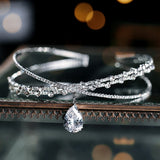 Crystal Headbands Wedding Hair Accessories Forehead Women Tiaras Crown Silver