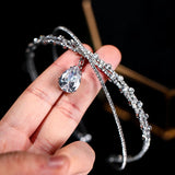 Crystal Headbands Wedding Hair Accessories Forehead Women Tiaras Crown Silver