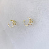Crystal Leaf Clip Earrings for Women No Piercing Ear Cuff