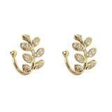 Crystal Leaf Clip Earrings for Women No Piercing Ear Cuff