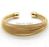 Women Bracelet Stainless Steel Multi-layer Rope Twisted Cable Bangle