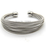 Women Bracelet Stainless Steel Multi-layer Rope Twisted Cable Bangle