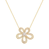 925 Silver Flower Pendant Necklace Adjustable