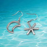 925 Silver Moon Star Drop Earrings for Women Party Jewelry