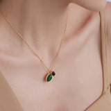 Agate Titanium Steel Necklace Pendant Gift Banquet Women Jewelry