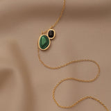 Agate Titanium Steel Necklace Pendant Gift Banquet Women Jewelry