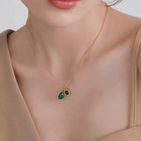 Agate Titanium Steel Necklace Pendant Gift Banquet Women Jewelry