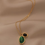 Agate Titanium Steel Necklace Pendant Gift Banquet Women Jewelry