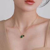 Agate Titanium Steel Necklace Pendant Gift Banquet Women Jewelry