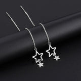 S999 Silver Star Tassel Earrings Hypoallergenic Women's Jewelry Gift