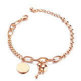 Titanium Bracelet Gourd Round Plate Female Temperament Jewelry