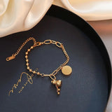 Titanium Bracelet Gourd Round Plate Female Temperament Jewelry