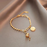 Titanium Bracelet Gourd Round Plate Female Temperament Jewelry