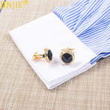 Gold-Plated Crystal Cufflinks French Men's All-Match French Shirt Cufflinks