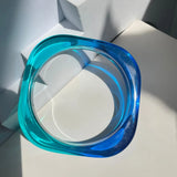 Colorful Acrylic Resin Geometric Wide Square Bangle