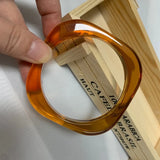 Colorful Acrylic Resin Geometric Wide Square Bangle