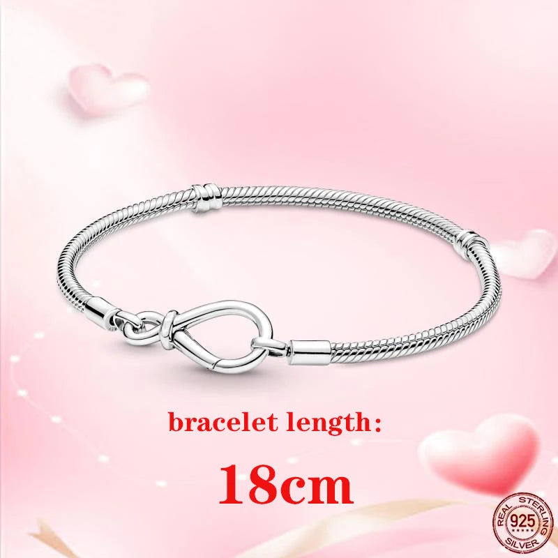 Silver Infinity Knot Bracelet for Charms