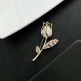 Titanium Steel Cat's Eye Tulip Women's Brooch Pins Jewelry