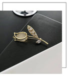 Titanium Steel Cat's Eye Tulip Women's Brooch Pins Jewelry