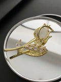 Titanium Steel Cat's Eye Tulip Women's Brooch Pins Jewelry