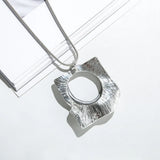 Geometry Metal Necklace Hollow Square Pendant