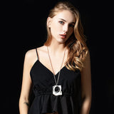 Geometry Metal Necklace Hollow Square Pendant