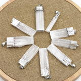 Stone Rectangle Gypsum Ore Pendant Square Necklace Plated