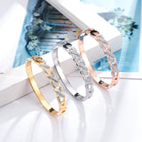 Hollow Crystal Bracelet Stainless Steel Jewelry
