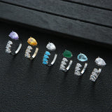 Zircon Multicolor Engagement Wedding Rings for Women Bridal Party Accessories