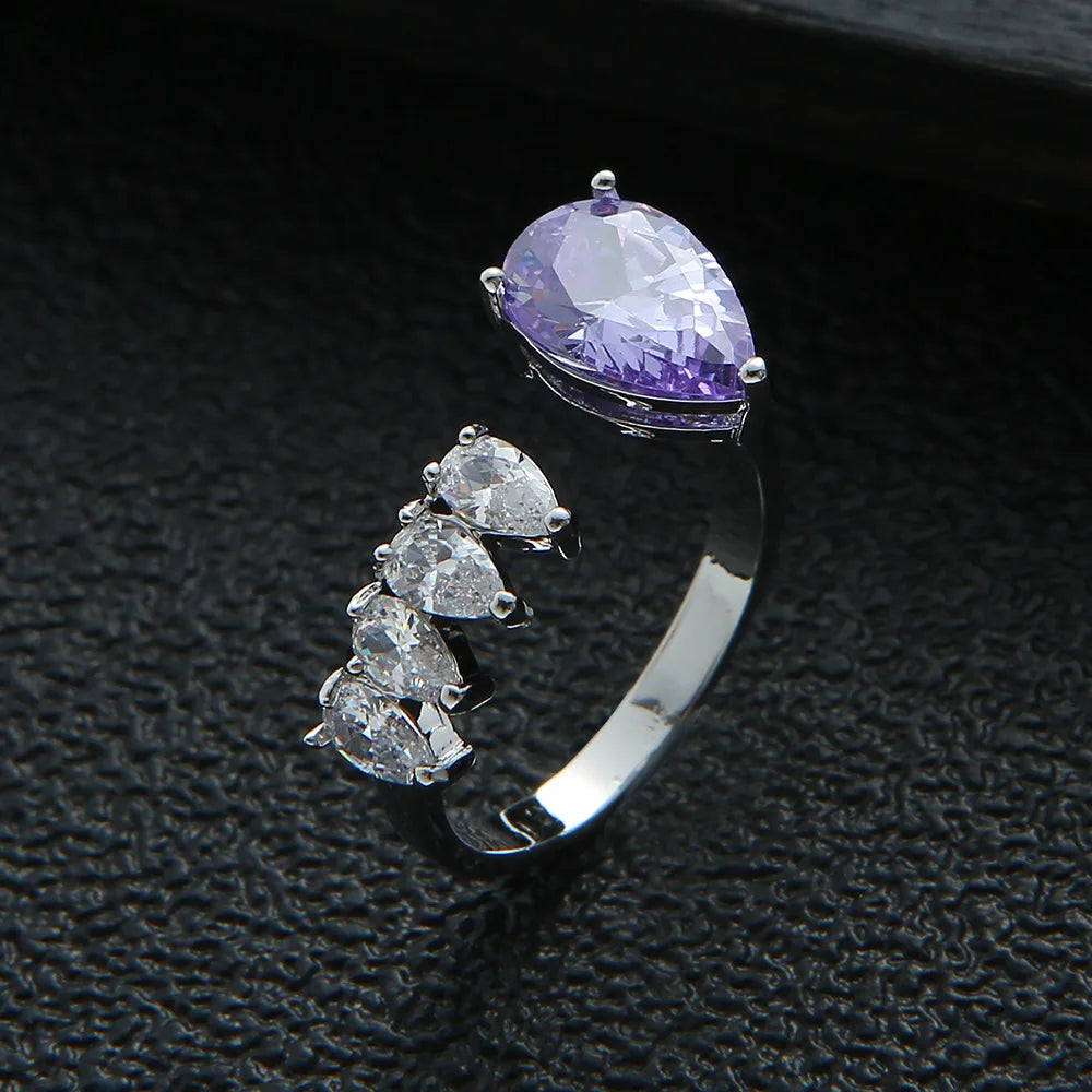 Zircon Multicolor Engagement Wedding Rings for Women Bridal Party Accessories