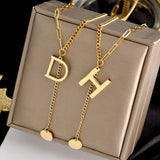 Letter Pendant Necklace Charm Alphabet Necklaces for Women Jewelry