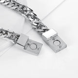 Stainless Steel Buddha Bracelet Chain Wristband 8.5MM Wide