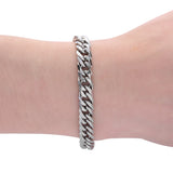 Stainless Steel Buddha Bracelet Chain Wristband 8.5MM Wide