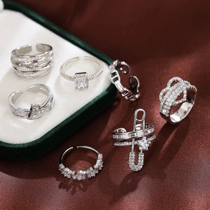 Love Star Irregular Ring Zirconia Stone Open Ring