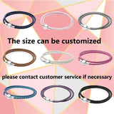 Multicolor Double Loop Leather Braid Bracelet for Couples