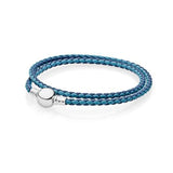 Multicolor Double Loop Leather Braid Bracelet for Couples