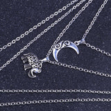 Multilayer Moon Elephant 3D Pendant Long Necklace