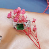 Adjustable CZ Stones Cuff Ring for Women R-284