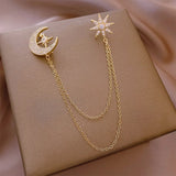 Moon Star Women's Brooch Tassel Corsage Gift
